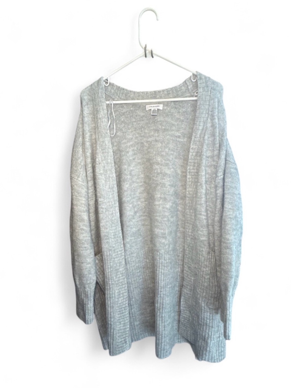 Calvin Klein Light Gray Open-Front Women's Cardigan